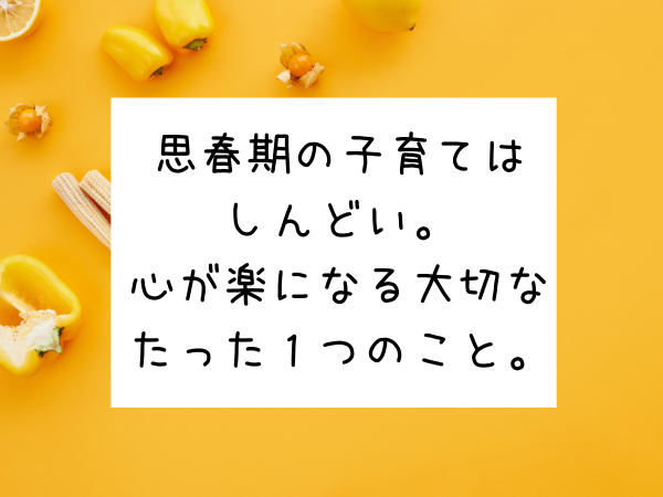 思春期の子育てはつらくて もう疲れた 心が楽になる方法を解説 れいちゃんビックマムのちょろブログ